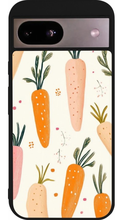 Google Pixel 8a Case Hülle - Silikon schwarz Easter 2026 Illustration carrots