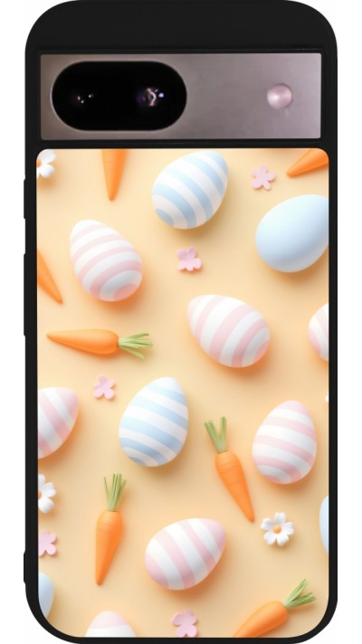 Google Pixel 8a Case Hülle - Silikon schwarz Easter 2026 Pattern Easter