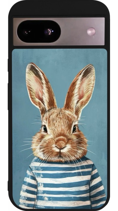 Google Pixel 8a Case Hülle - Silikon schwarz Easter 2026 Rabbit navy