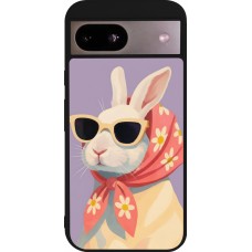Google Pixel 8a Case Hülle - Silikon schwarz Easter 2026 Rabbit with scarf