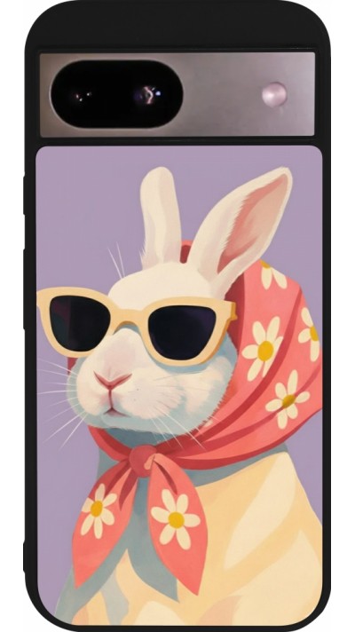 Google Pixel 8a Case Hülle - Silikon schwarz Easter 2026 Rabbit with scarf