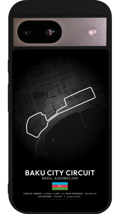 Google Pixel 8a Case Hülle - Silikon schwarz F1 Track 2025 Azerbaijan