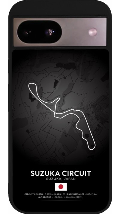 Google Pixel 8a Case Hülle - Silikon schwarz F1 Track 2025 Japan
