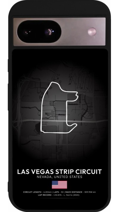 Google Pixel 8a Case Hülle - Silikon schwarz F1 Track 2025 Las Vegas