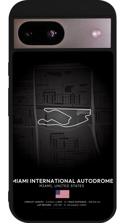 Google Pixel 8a Case Hülle - Silikon schwarz F1 Track 2025 Miami
