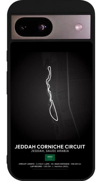 Google Pixel 8a Case Hülle - Silikon schwarz F1 Track 2025 Saudi Arabia