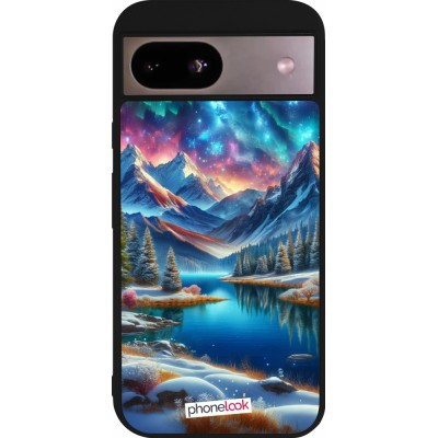 Google Pixel 8a Case Hülle - Silikon schwarz Fantasiebergsee Himmel Sterne