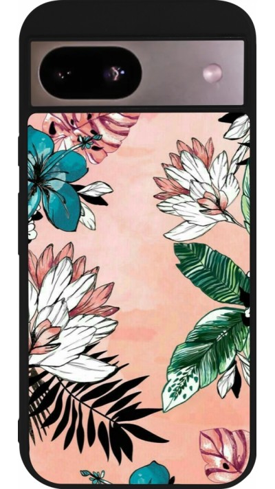 Coque Google Pixel 8a - Silicone rigide noir Flowers Artprint