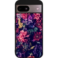 Google Pixel 8a Case Hülle - Silikon schwarz Flowers Dark