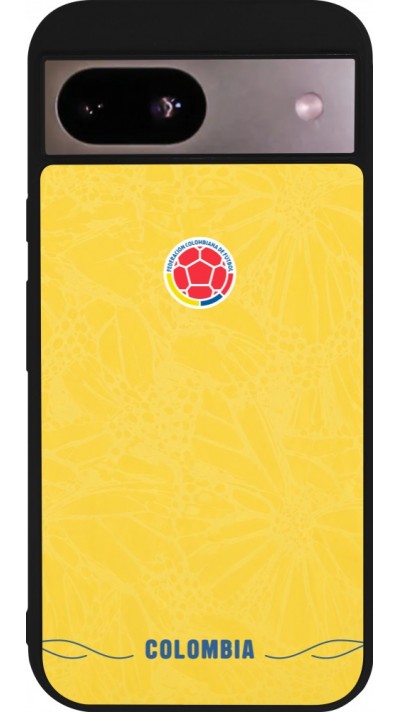 Google Pixel 8a Case Hülle - Silikon schwarz Kolumbien 2026 personalisierbares Fussballtrikot