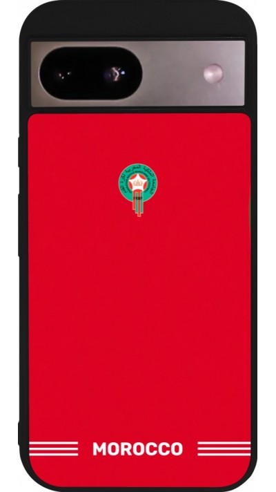 Google Pixel 8a Case Hülle - Silikon schwarz Marokko 2026 personalisierbares Fussballtrikot