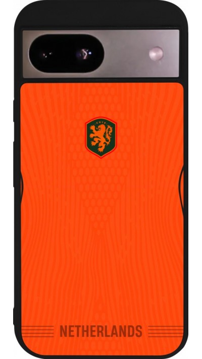 Google Pixel 8a Case Hülle - Silikon schwarz Niederlande 2026 personalisierbares Fussballtrikot