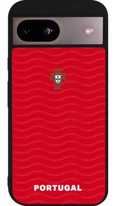 Google Pixel 8a Case Hülle - Silikon schwarz Portugal 2026 personalisierbares Fussballtrikot