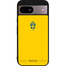 Google Pixel 8a Case Hülle - Silikon schwarz Schweden 2026 personalisierbares Fussballtrikot