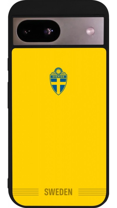Google Pixel 8a Case Hülle - Silikon schwarz Schweden 2026 personalisierbares Fussballtrikot