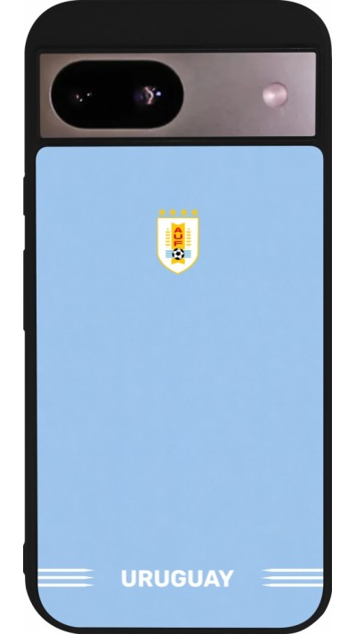 Google Pixel 8a Case Hülle - Silikon schwarz Uruguay 2026 personalisierbares Fussballtrikot