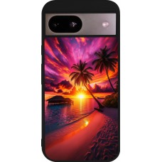 Google Pixel 8a Case Hülle - Silikon schwarz Malediven Abenddämmerung Glückseligkeit