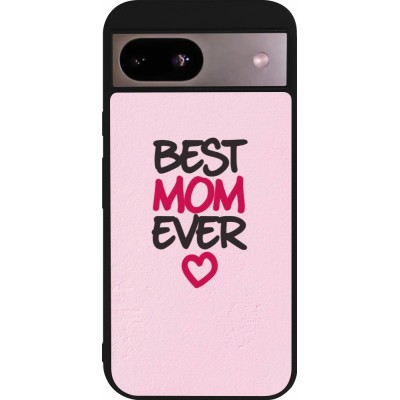 Google Pixel 8a Case Hülle - Silikon schwarz Mom 2023 best Mom ever pink
