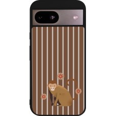 Google Pixel 8a Case Hülle - Silikon schwarz Monkey with stripes