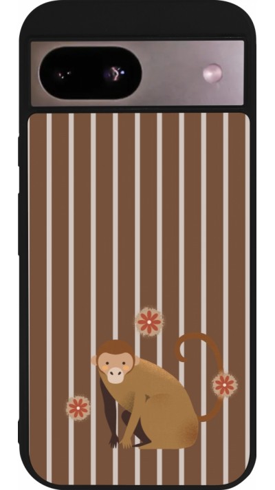 Google Pixel 8a Case Hülle - Silikon schwarz Monkey with stripes Google Pixel 8a Case Hülle - Silikon schwarz Monkey with stripes