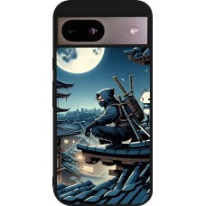 Google Pixel 8a Case Hülle - Silikon schwarz Ninja unter dem Mond