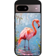 Google Pixel 8a Case Hülle - Silikon schwarz Paint Flamingo