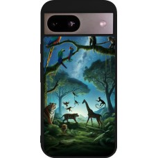 Google Pixel 8a Case Hülle - Silikon schwarz Paradies der exotischen Tiere