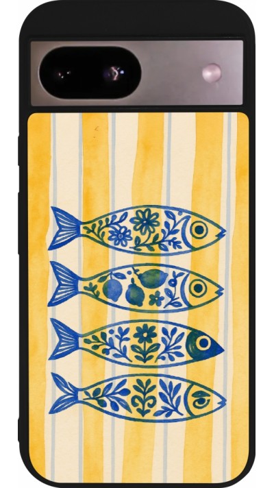 Google Pixel 8a Case Hülle - Silikon schwarz Portuguese fish 2026