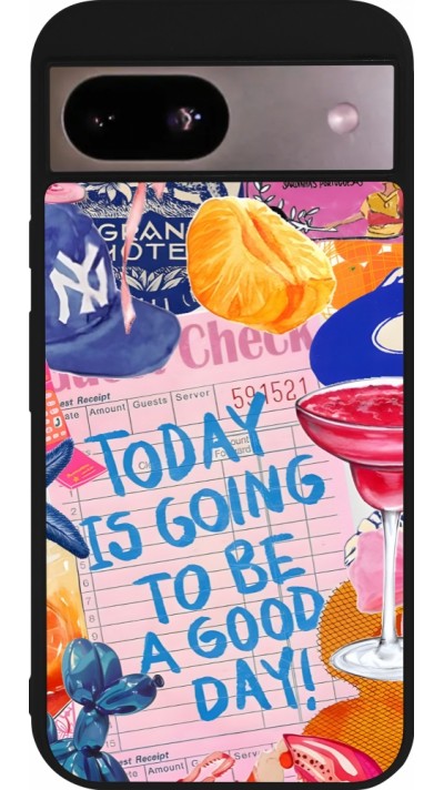 Google Pixel 8a Case Hülle - Silikon schwarz Preppy Today is Going to be a good day