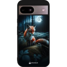 Google Pixel 8a Case Hülle - Silikon schwarz Fuchs Mond Wald