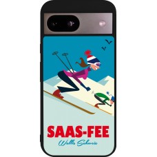 Google Pixel 8a Case Hülle - Silikon schwarz Saas-Fee Ski Downhill