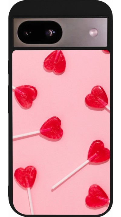 Google Pixel 8a Case Hülle - Silikon schwarz Saint Valentines Day 26 Lollipop