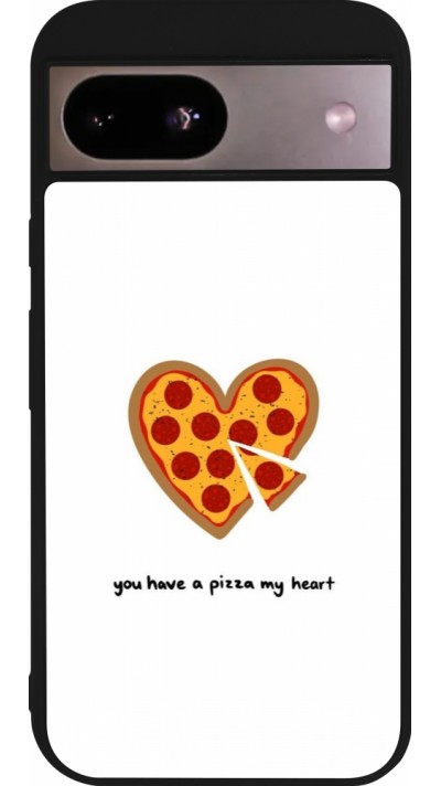 Google Pixel 8a Case Hülle - Silikon schwarz Saint Valentines Day 26 You have my pizza heart