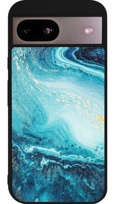 Google Pixel 8a Case Hülle - Silikon schwarz Sea Foam Blue