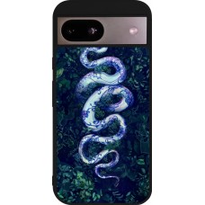 Google Pixel 8a Case Hülle - Silikon schwarz Snake Blue Anaconda