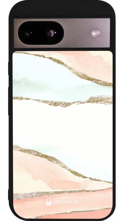 Google Pixel 8a Case Hülle - Silikon schwarz Shimmering Orange