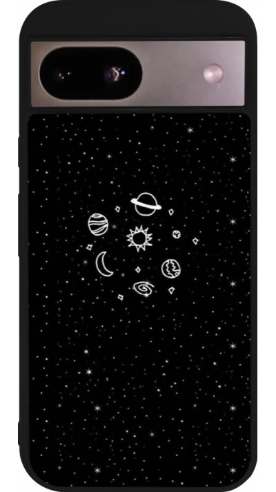 Google Pixel 8a Case Hülle - Silikon schwarz Space Doodle