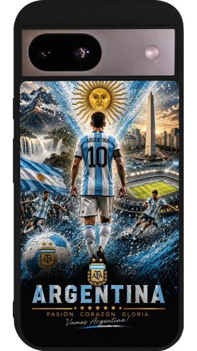 Google Pixel 8a Case Hülle - Silikon schwarz Fussball Argentinien splash 2026