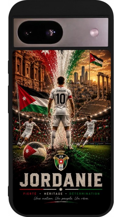 Google Pixel 8a Case Hülle - Silikon schwarz Fussball Jordanien splash 2026