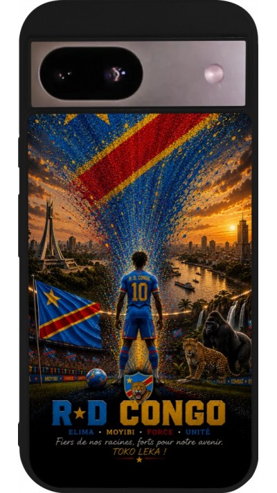 Google Pixel 8a Case Hülle - Silikon schwarz Fussball Demokratische Republik Kongo splash 2026