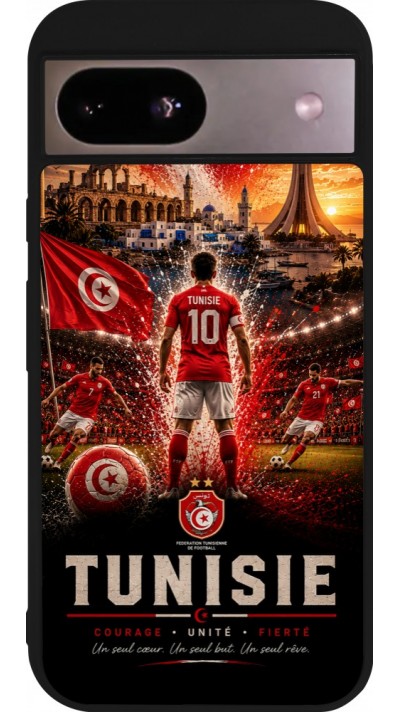 Google Pixel 8a Case Hülle - Silikon schwarz Fussball Tunesien splash 2026