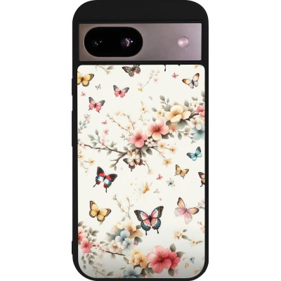 Google Pixel 8a Case Hülle - Silikon schwarz Frühling 25 Leichte Schmetterlinge
