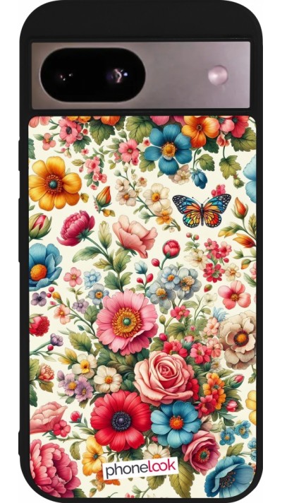 Google Pixel 8a Case Hülle - Silikon schwarz Spring 25 fruehling bluetend