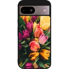 Google Pixel 8a Case Hülle - Silikon schwarz Bouquet of tulips Spring 2026