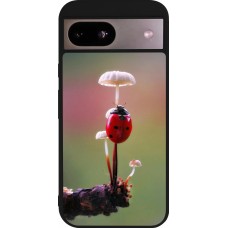 Coque Google Pixel 8a - Silicone rigide noir Ladybird on a mushroom Spring 2026