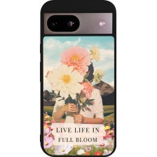 Google Pixel 8a Case Hülle - Silikon schwarz Live life in full moon Spring 2026
