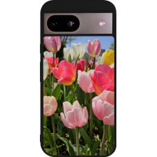 Google Pixel 8a Case Hülle - Silikon schwarz Tulips Spring 2026