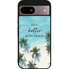 Google Pixel 8a Case Hülle - Silikon schwarz Summer 2025 Life is better at the beach
