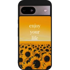 Coque Google Pixel 8a - Silicone rigide noir Summer 2026 Enjoy your life