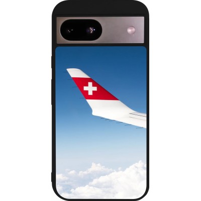 Google Pixel 8a Case Hülle - Silikon schwarz  Schweizer Nationalfeiertag Sky Swiss Flag